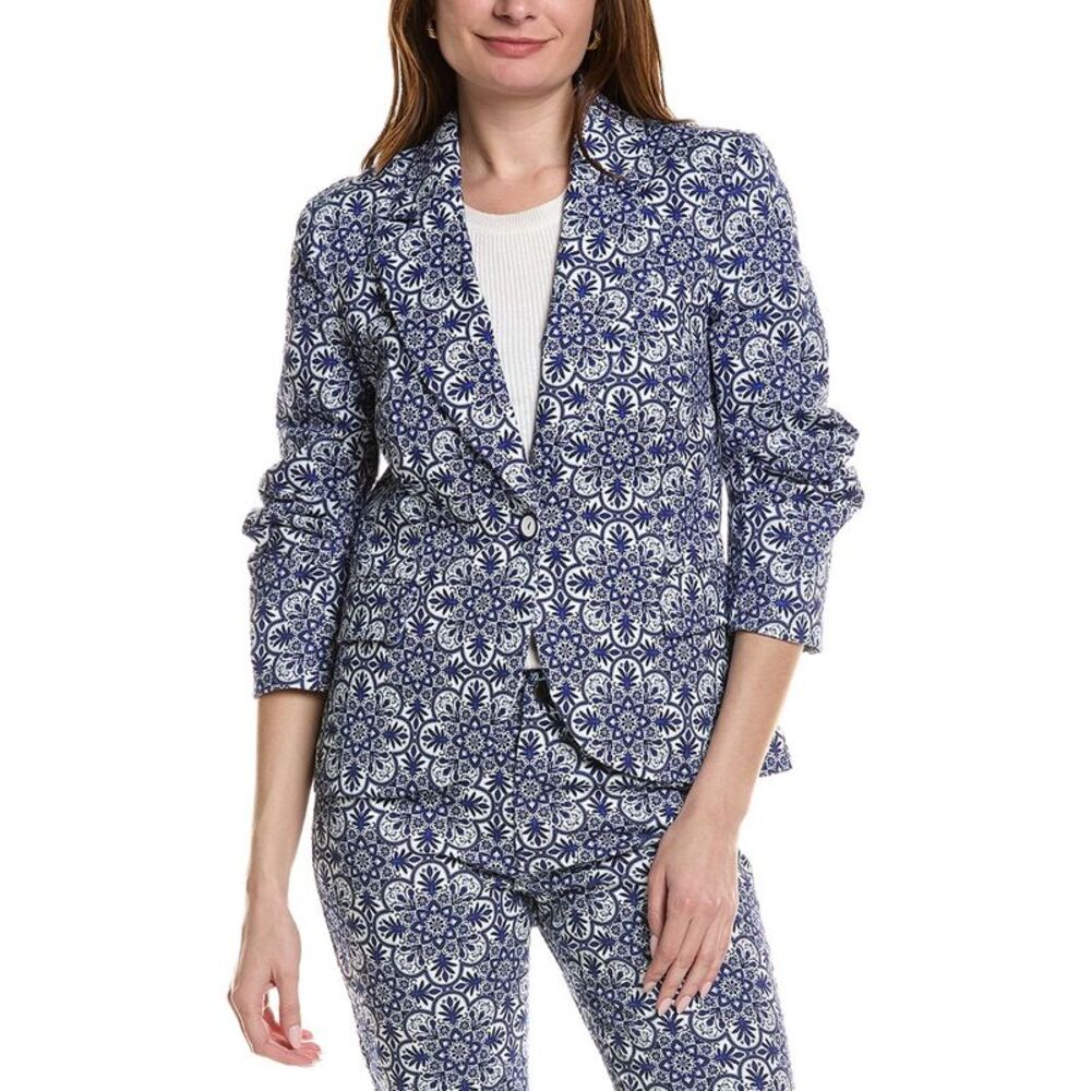 Tyler Böe Womens  Taylor Twill Medallion Jacket, Blue
